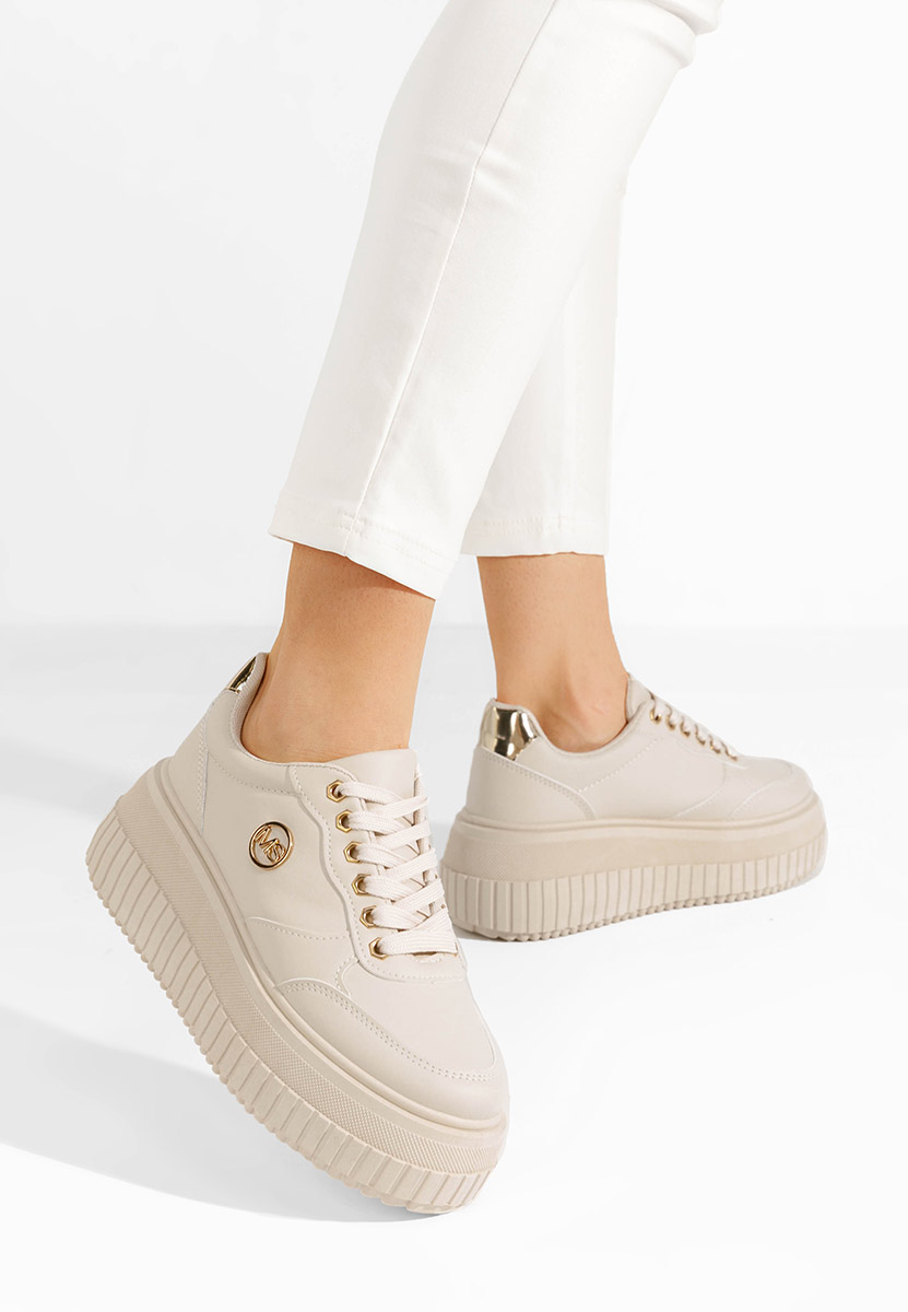 Safira v3 bézs telitalpú platform sneaker