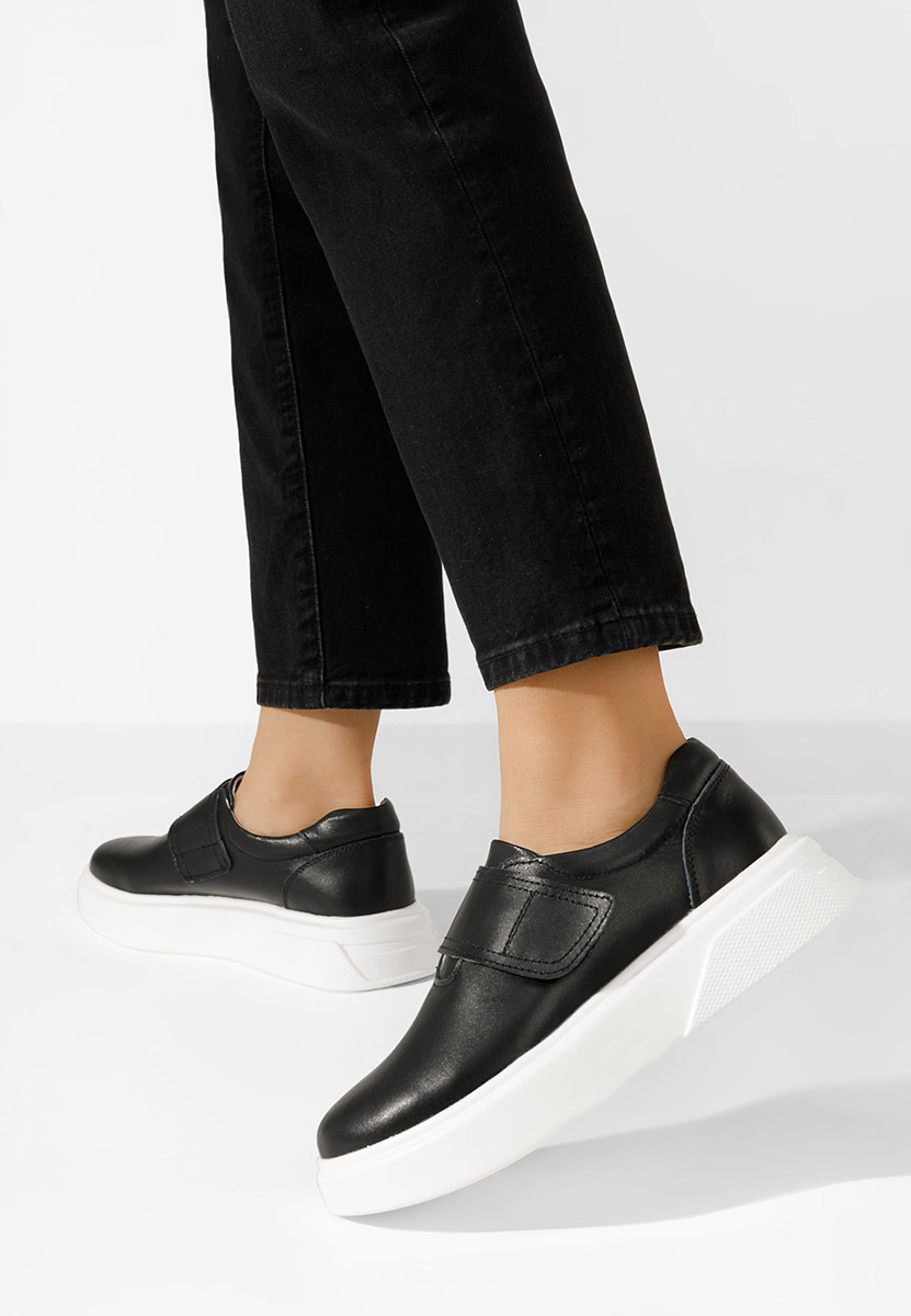 Kally fekete női bőr félcipő