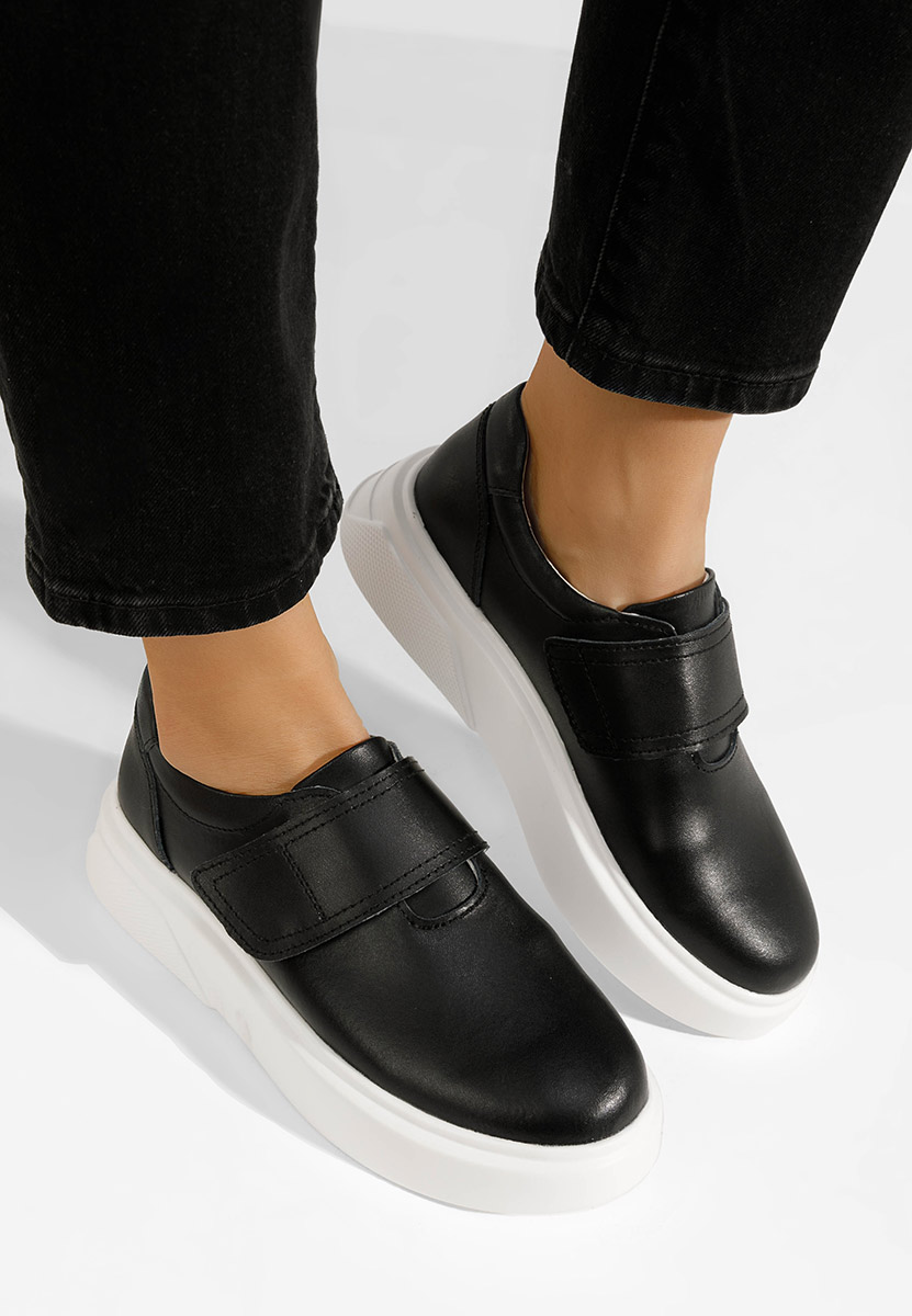 Kally fekete női bőr félcipő