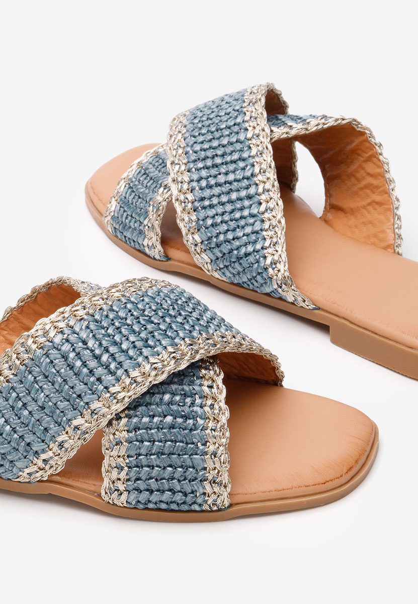 Jamira kék sarok nélküli papucs