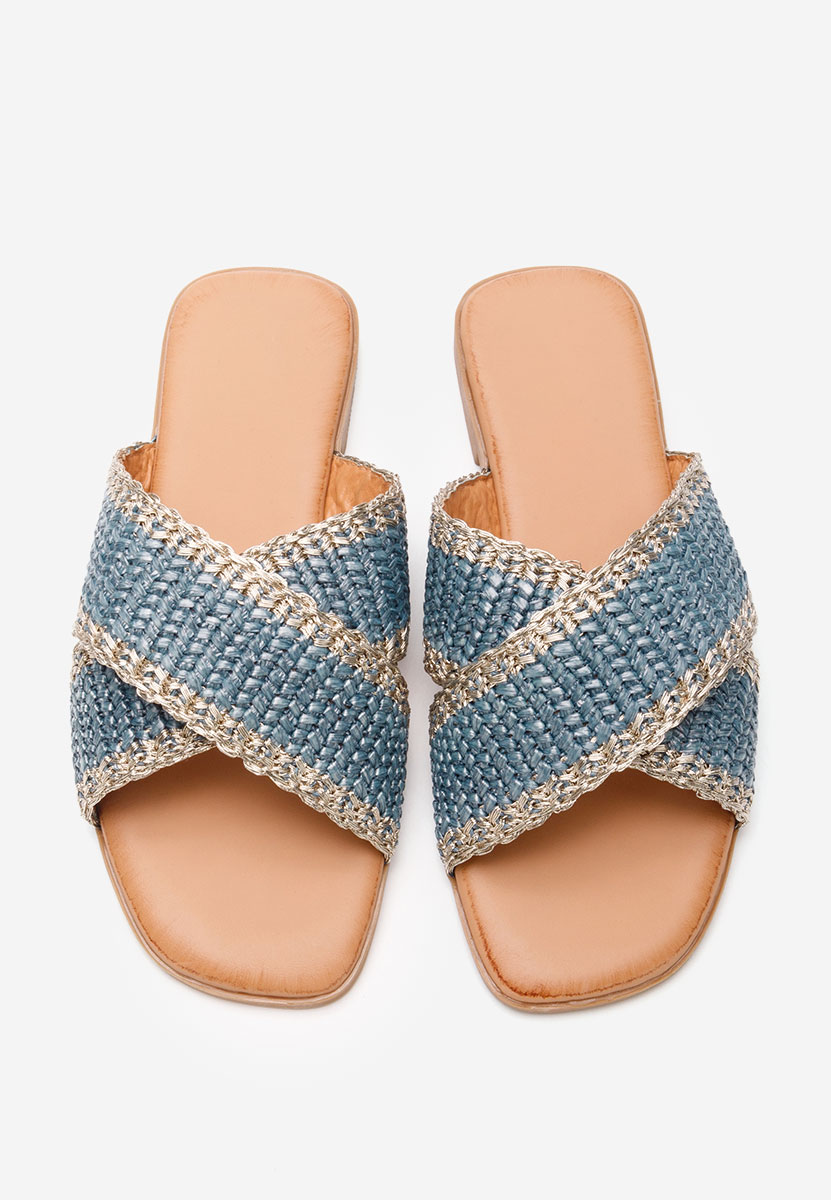 Jamira kék sarok nélküli papucs