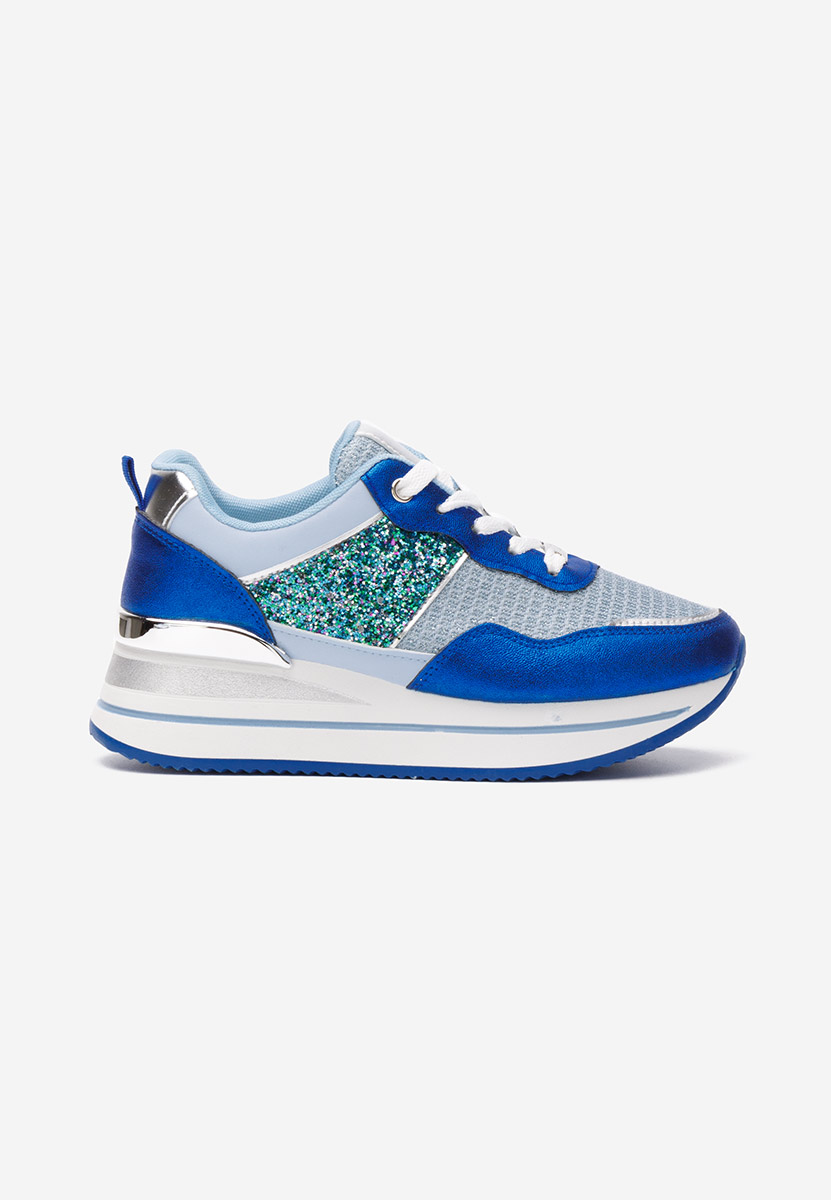 Hanifa kék telitalpú platform sneaker