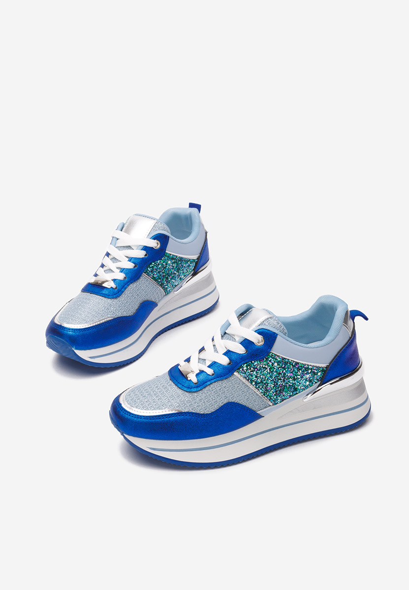Hanifa kék telitalpú platform sneaker