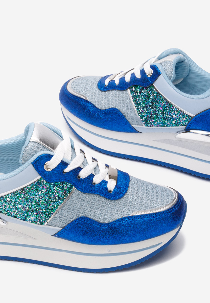 Hanifa kék telitalpú platform sneaker