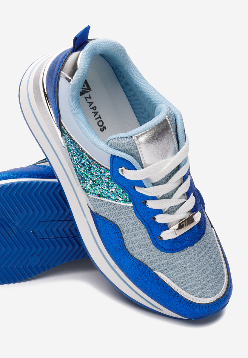 Hanifa kék telitalpú platform sneaker