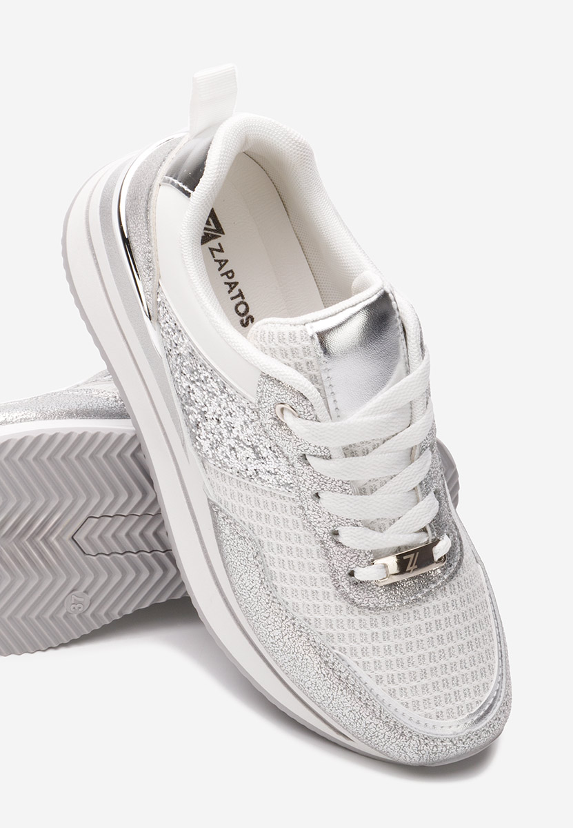 Hanifa ezüst telitalpú platform sneaker