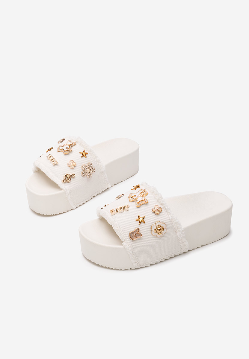 Raffaella fehér telitalpú platform papucs