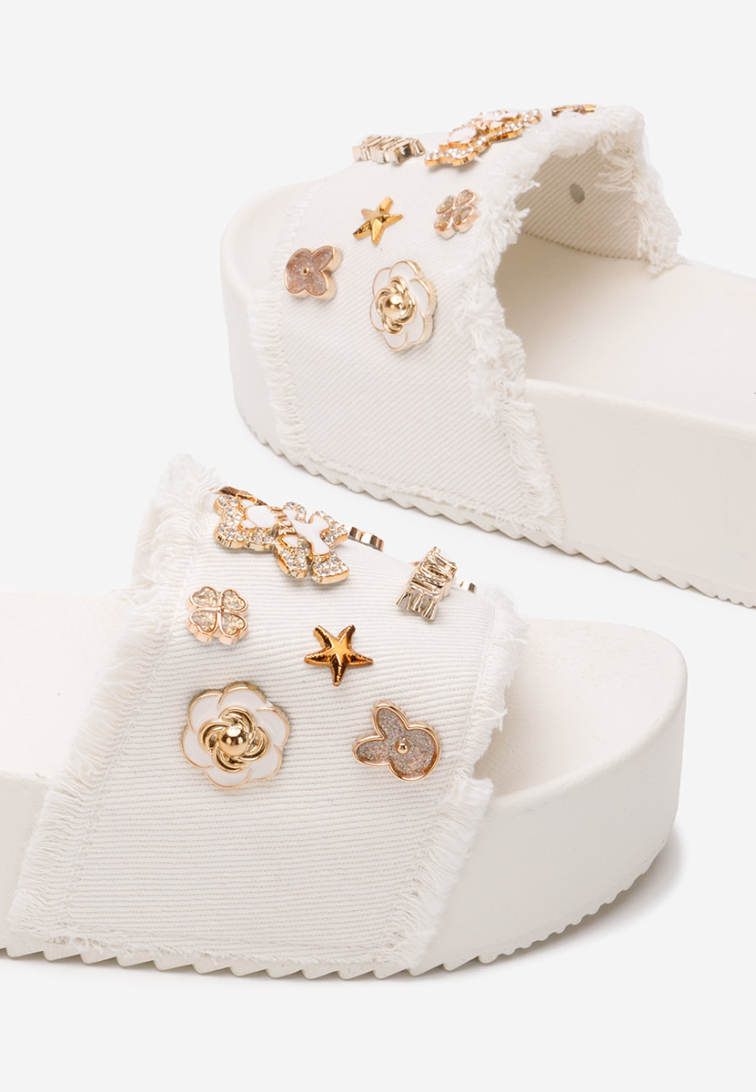 Raffaella fehér telitalpú platform papucs