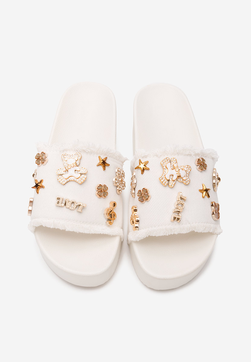 Raffaella fehér telitalpú platform papucs