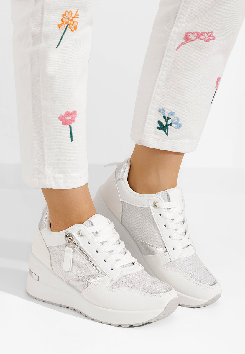 Zenna fehér platform sneaker cipő 