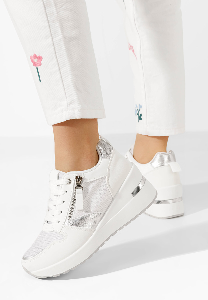 Zenna fehér platform sneaker cipő 