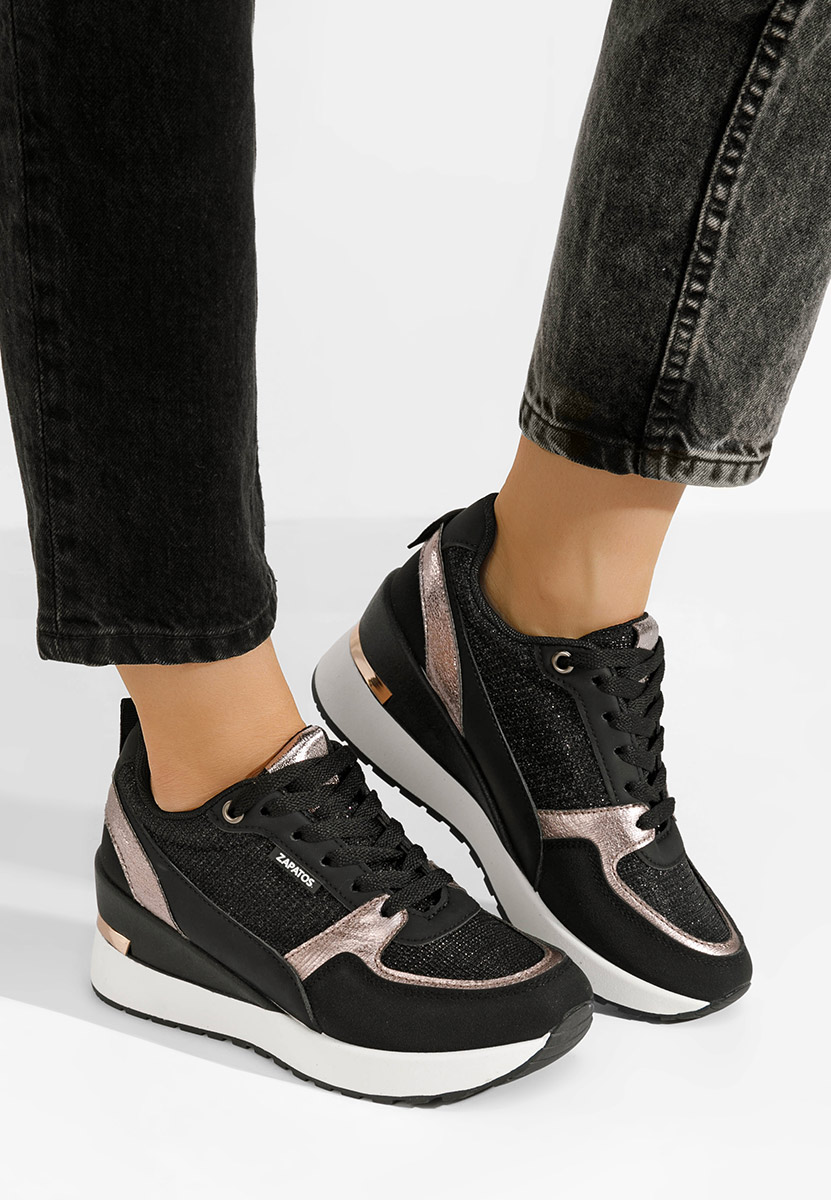 Zaneta fekete platform sneaker cipő 