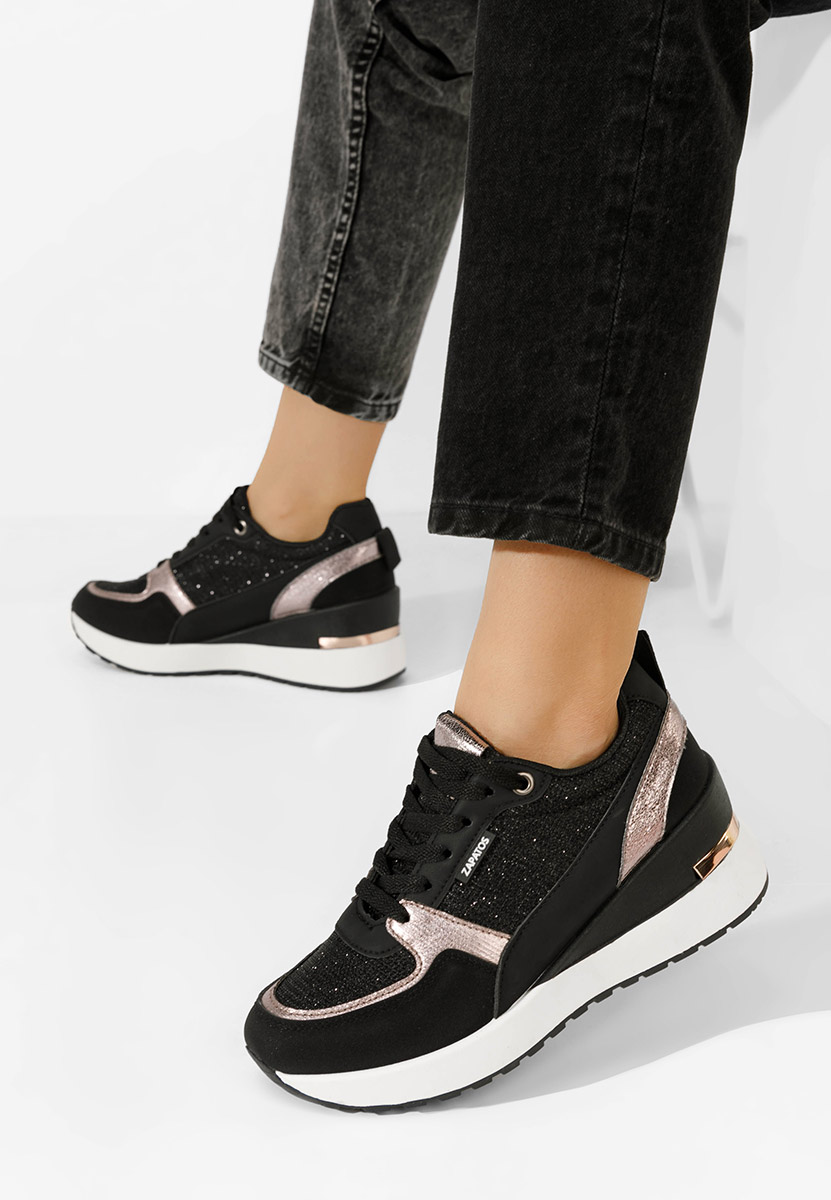 Zaneta fekete platform sneaker cipő 