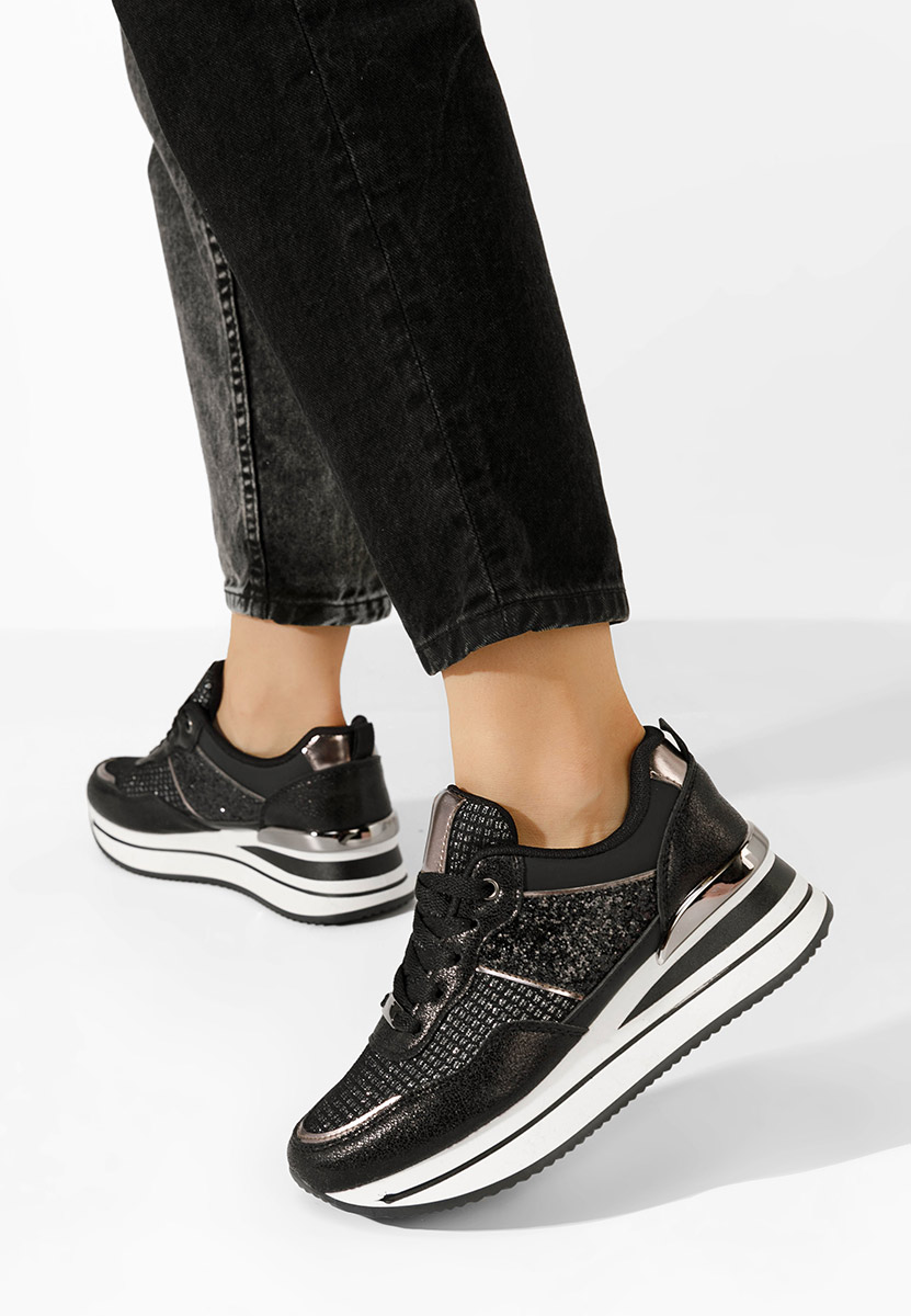 Hanifa fekete platform sneaker cipő 