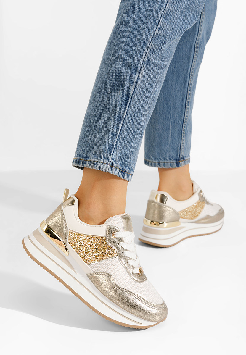 Hanifa bézs platform sneaker cipő 