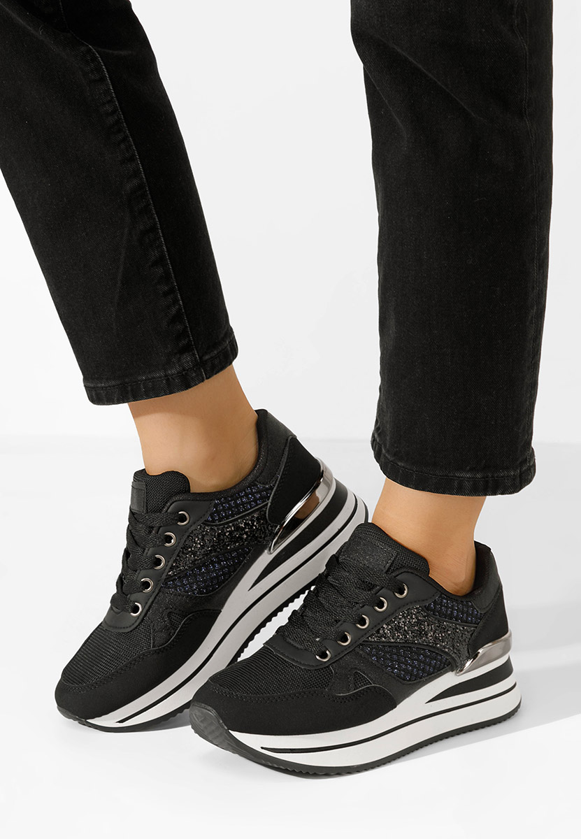 Camora fekete platform sneaker cipő 