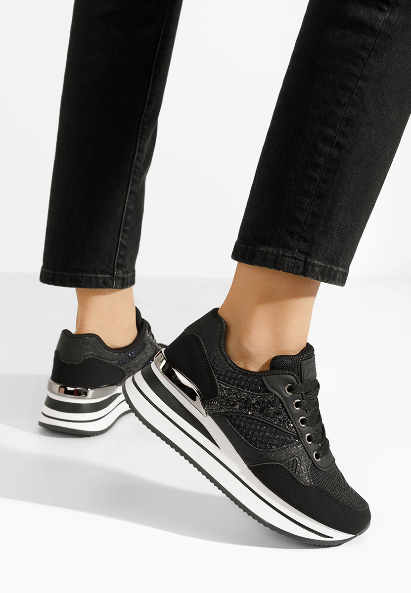 Camora fekete platform sneaker cipő 