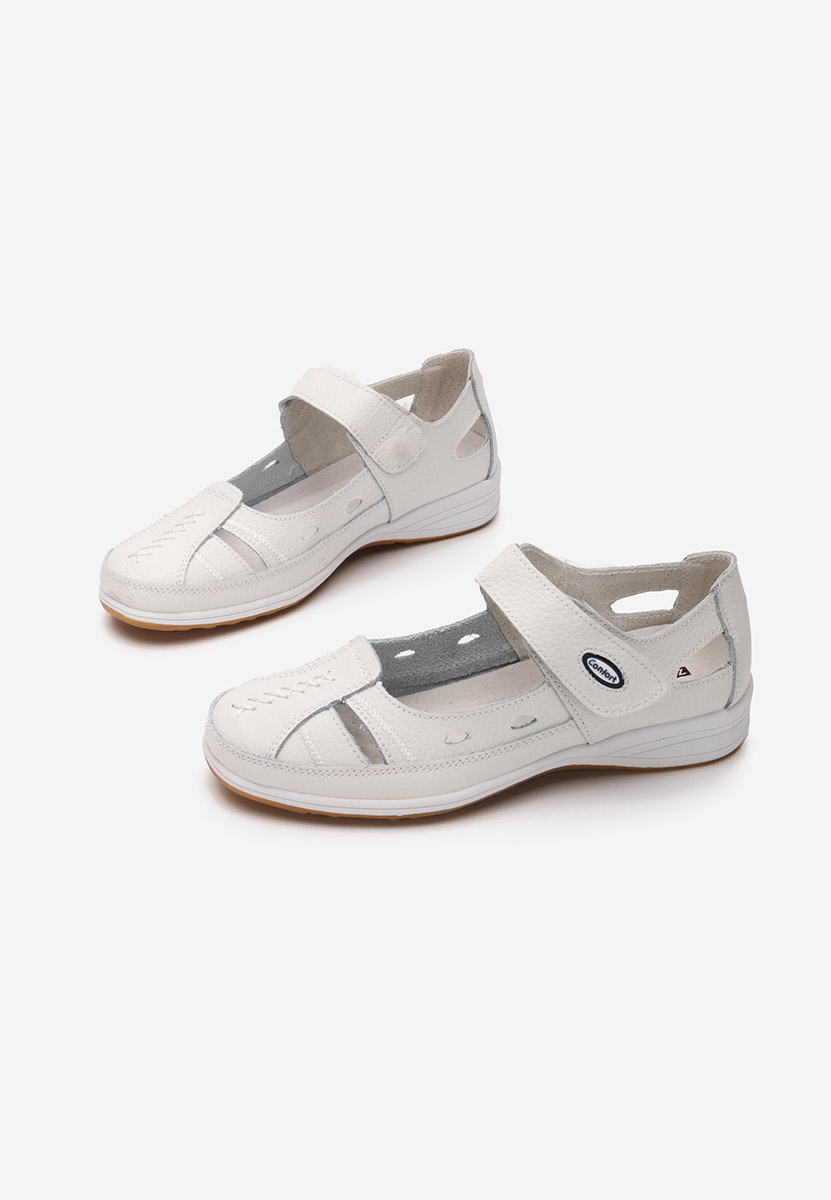 Deby fehér bőr balerina cipő