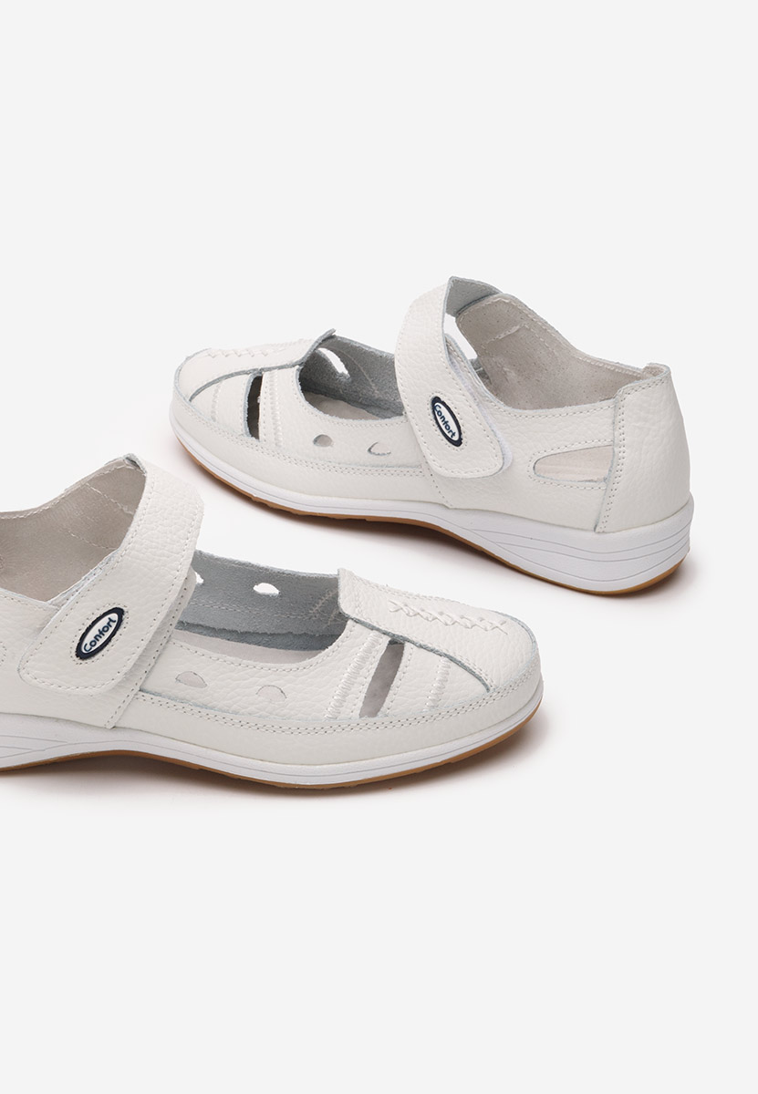 Deby fehér bőr balerina cipő