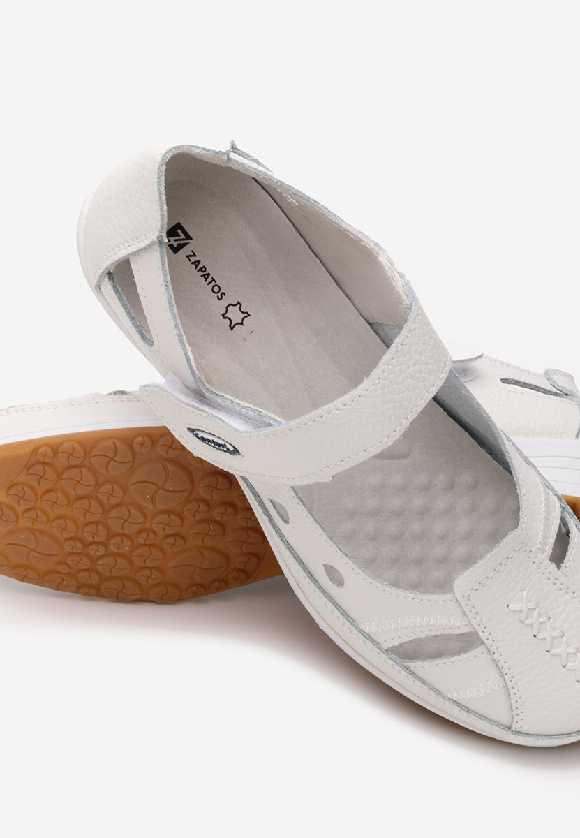 Deby fehér bőr balerina cipő