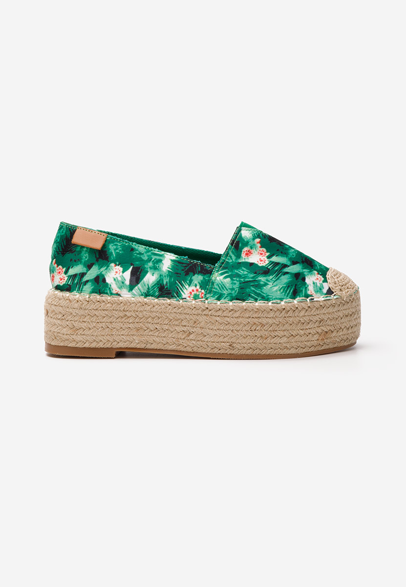 Laguna zöld telitalpú platform espadrilles