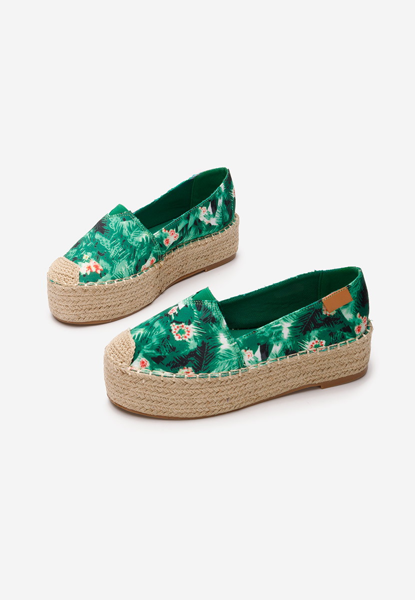 Laguna zöld telitalpú platform espadrilles