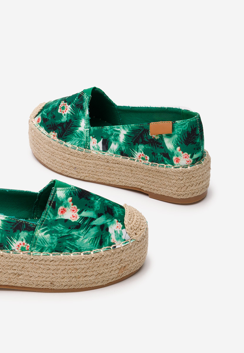 Laguna zöld telitalpú platform espadrilles