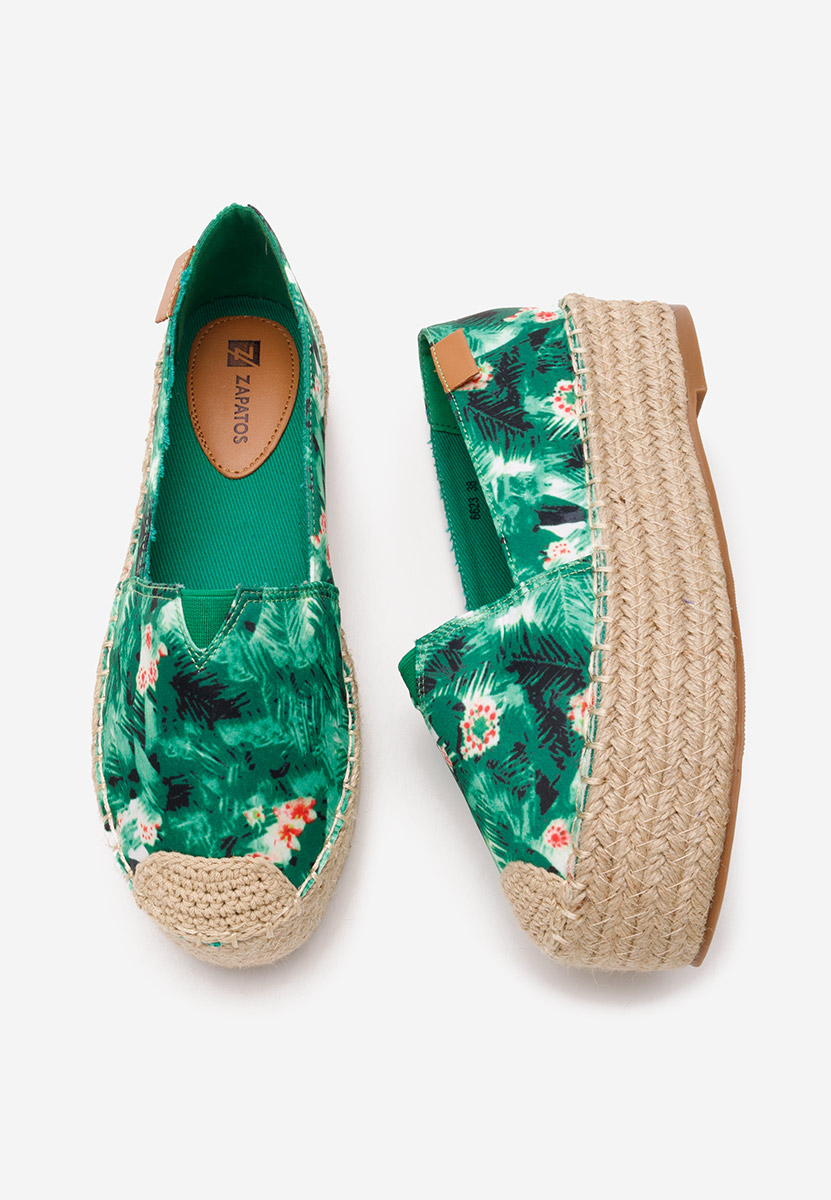 Laguna zöld telitalpú platform espadrilles