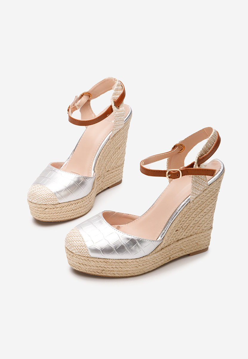 Benisa v2 argintii  platform szandál