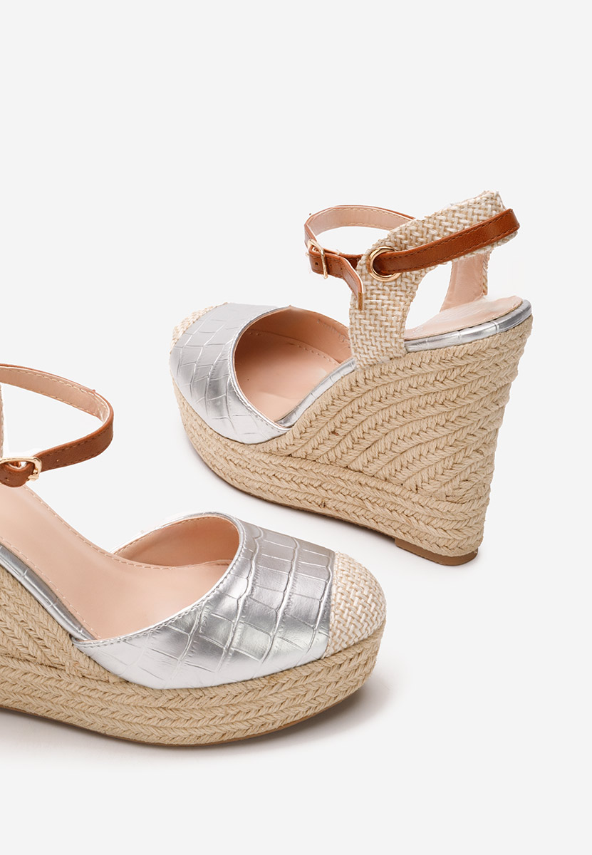 Benisa v2 argintii  platform szandál