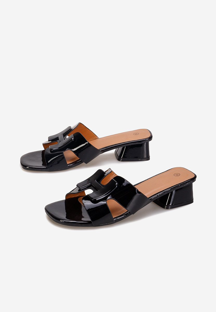 Loreleia fekete magassarkú papucs