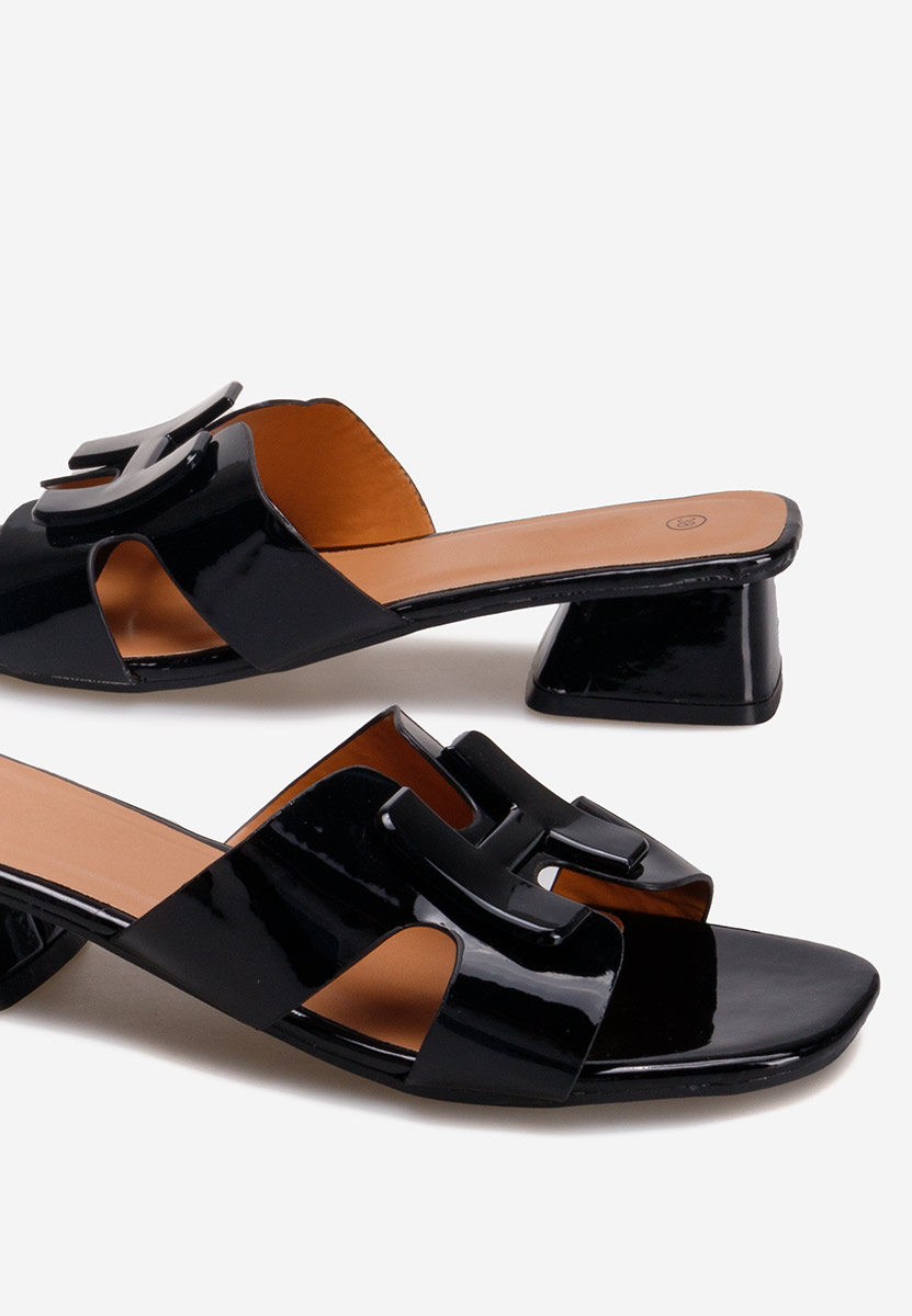 Loreleia fekete magassarkú papucs