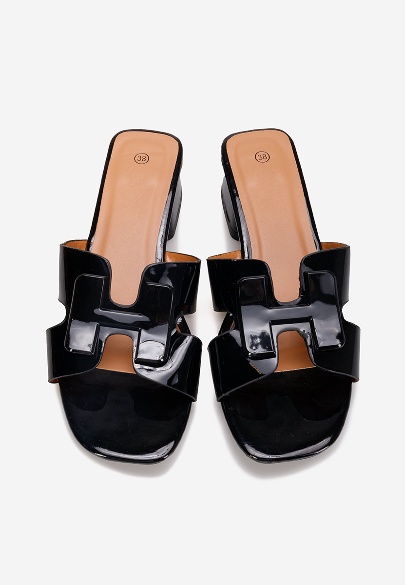 Loreleia fekete magassarkú papucs