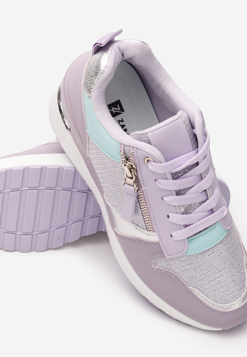 Zenna világos lila platform sneaker cipő 