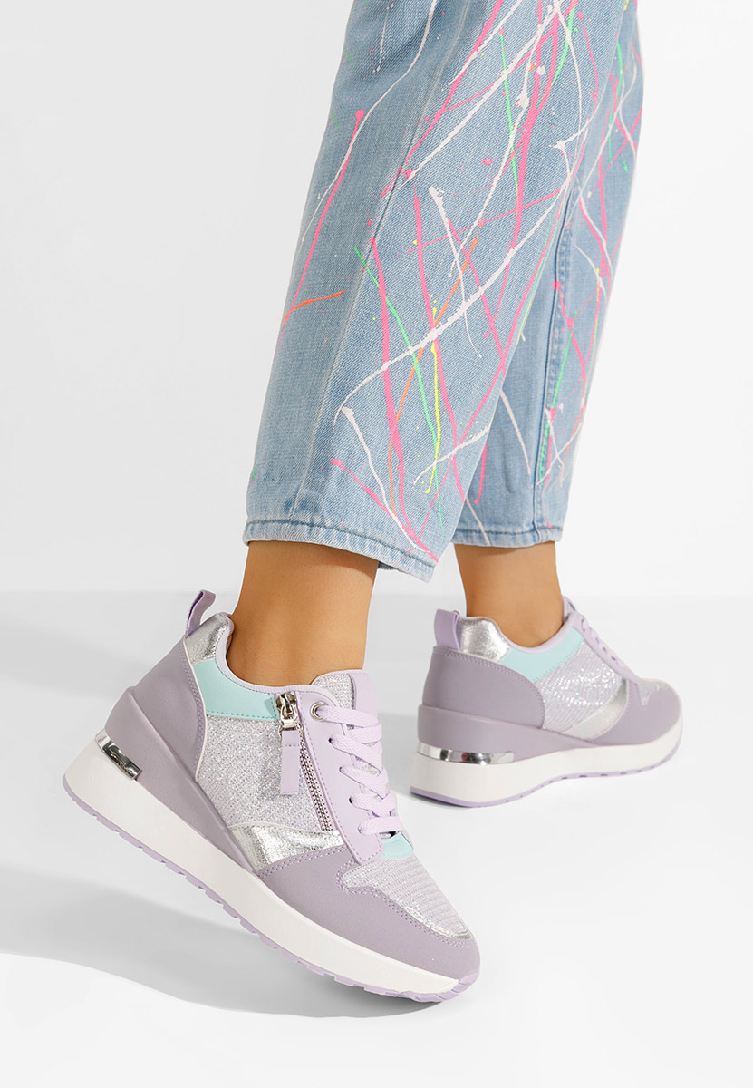 Zenna világos lila platform sneaker cipő 