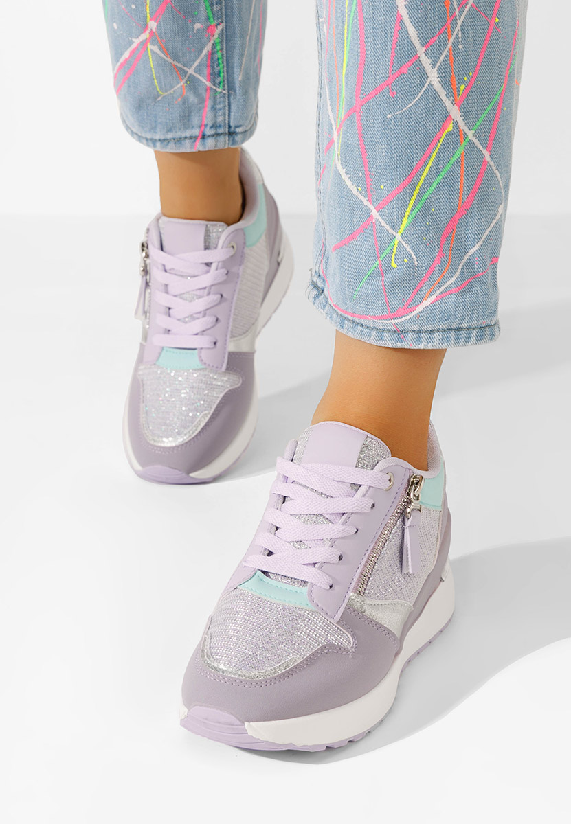 Zenna világos lila platform sneaker cipő 