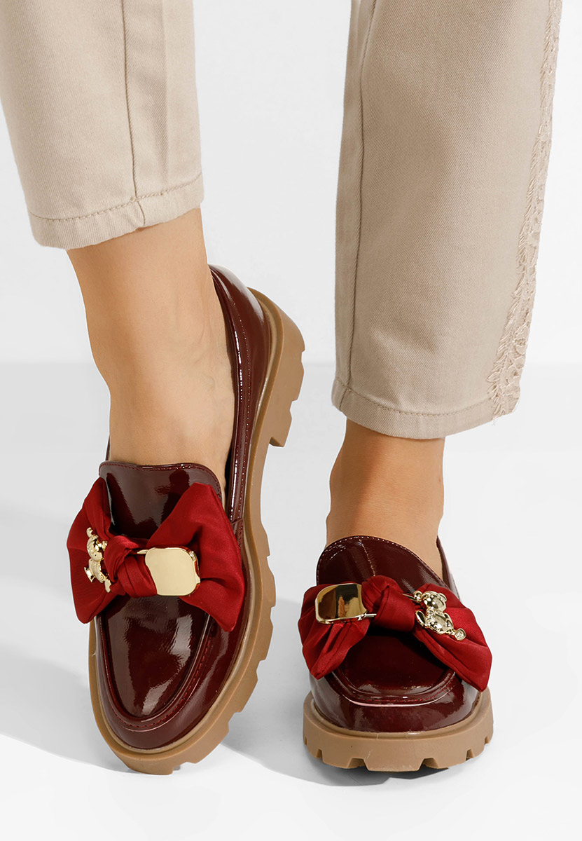 Desana borvörös női telitalpú mokaszín