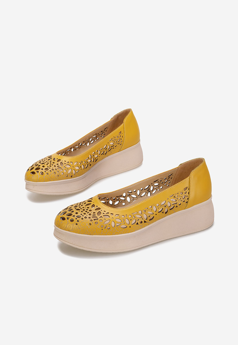 Ulna sárga balerina platform cipő