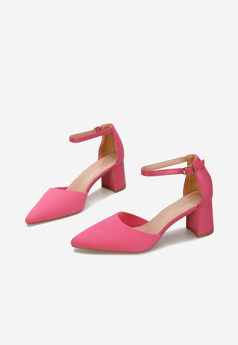 Silvena fuxia vastag sarkú magassarkú 