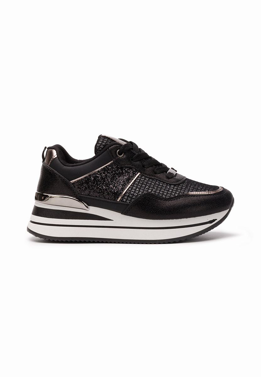 Hanifa fekete platform sneaker cipő 