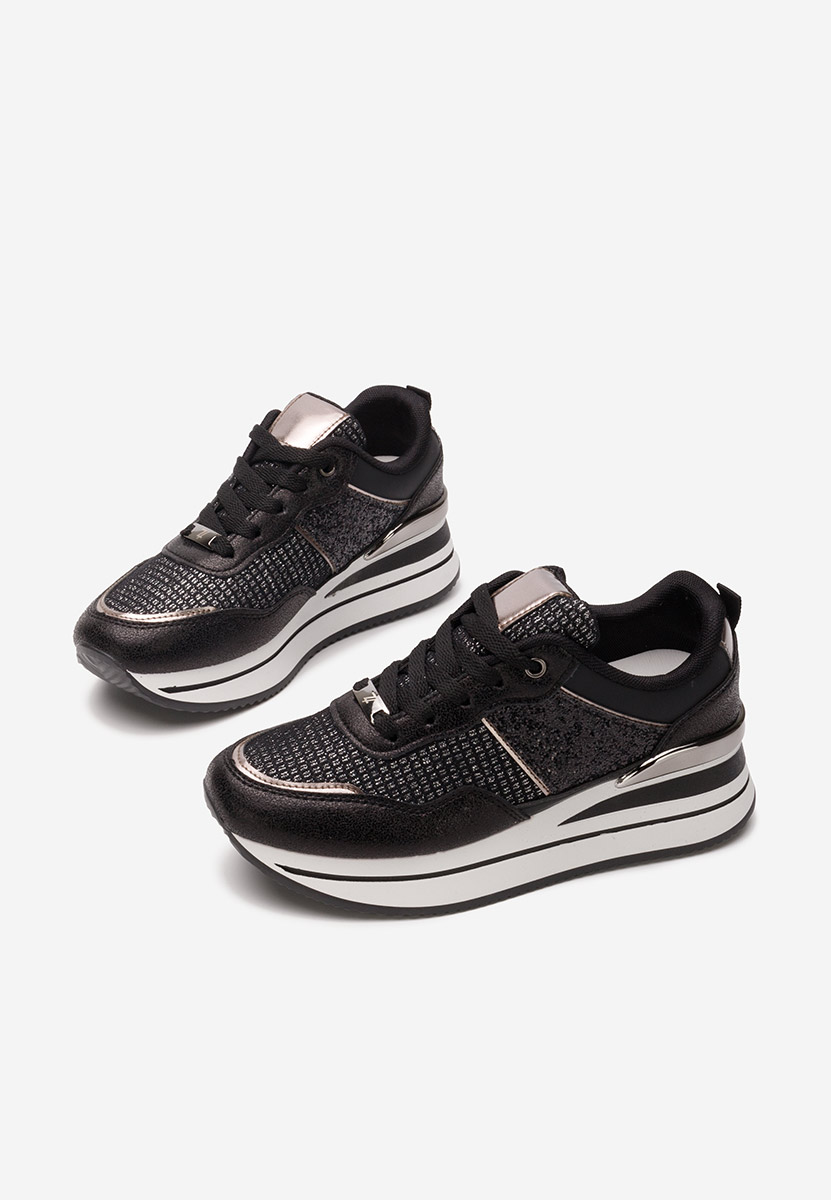 Hanifa fekete platform sneaker cipő 