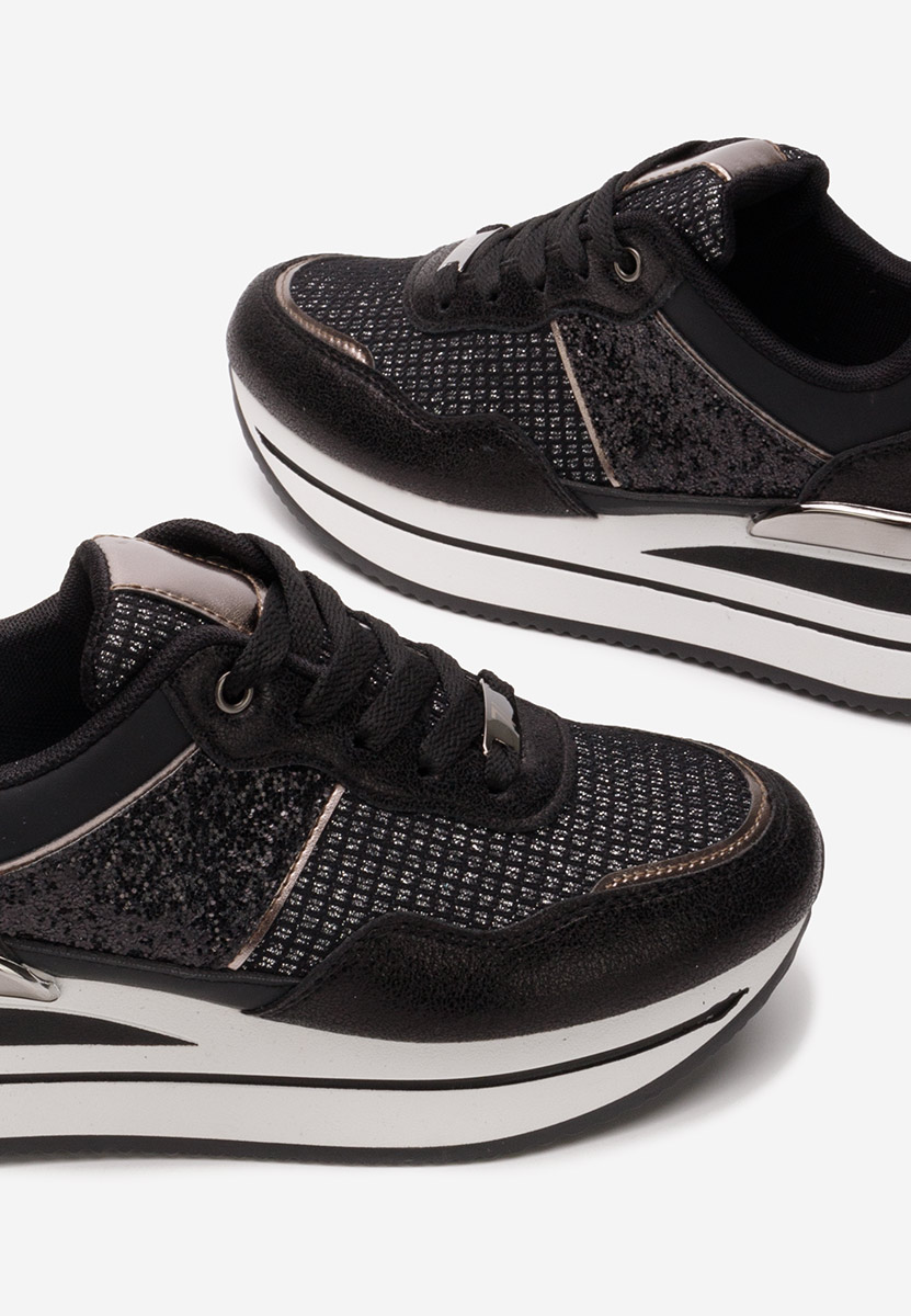 Hanifa fekete platform sneaker cipő 