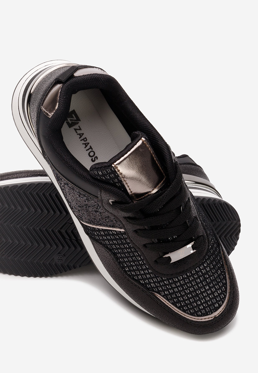 Hanifa fekete platform sneaker cipő 