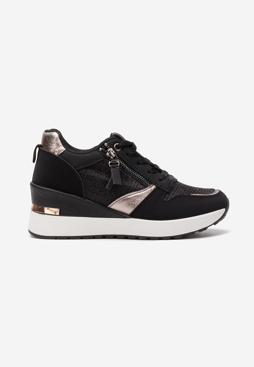 Zenna fekete platform sneaker cipő 