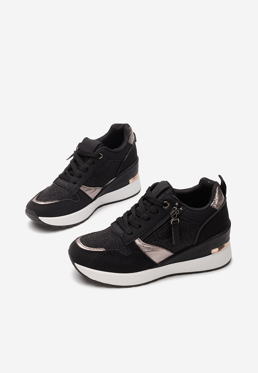 Zenna fekete platform sneaker cipő 