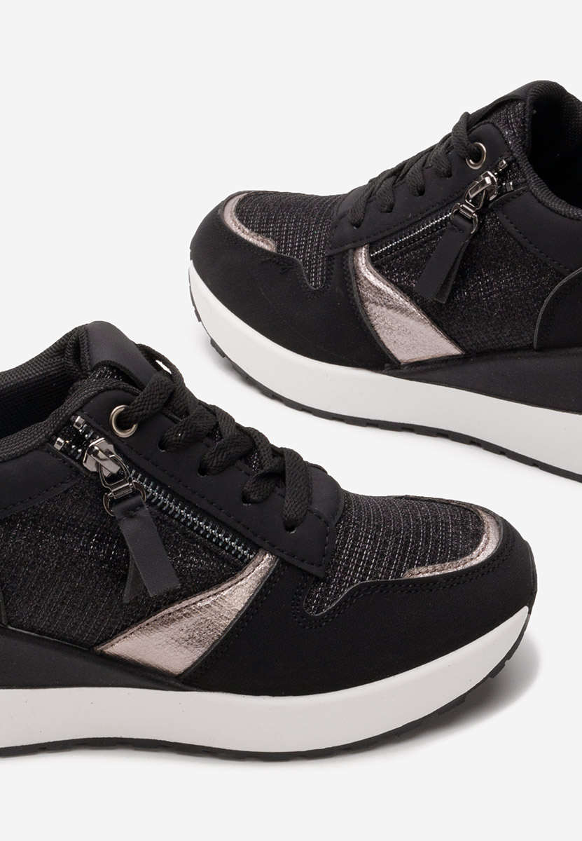Zenna fekete platform sneaker cipő 