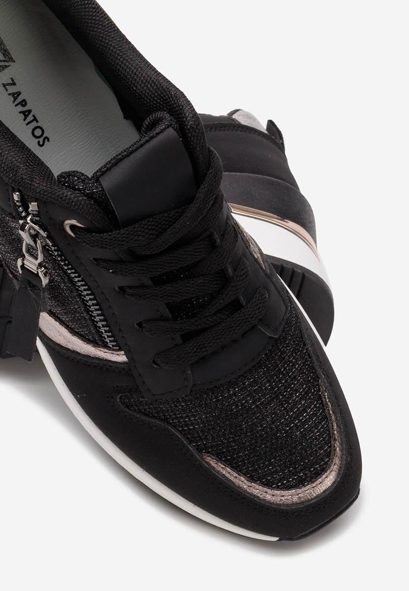 Zenna fekete platform sneaker cipő 