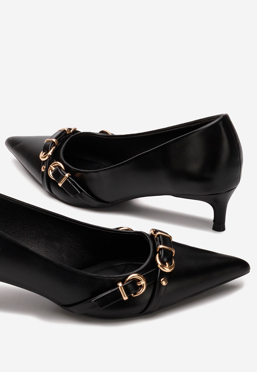 Zelma fekete tűsarkú cipő 