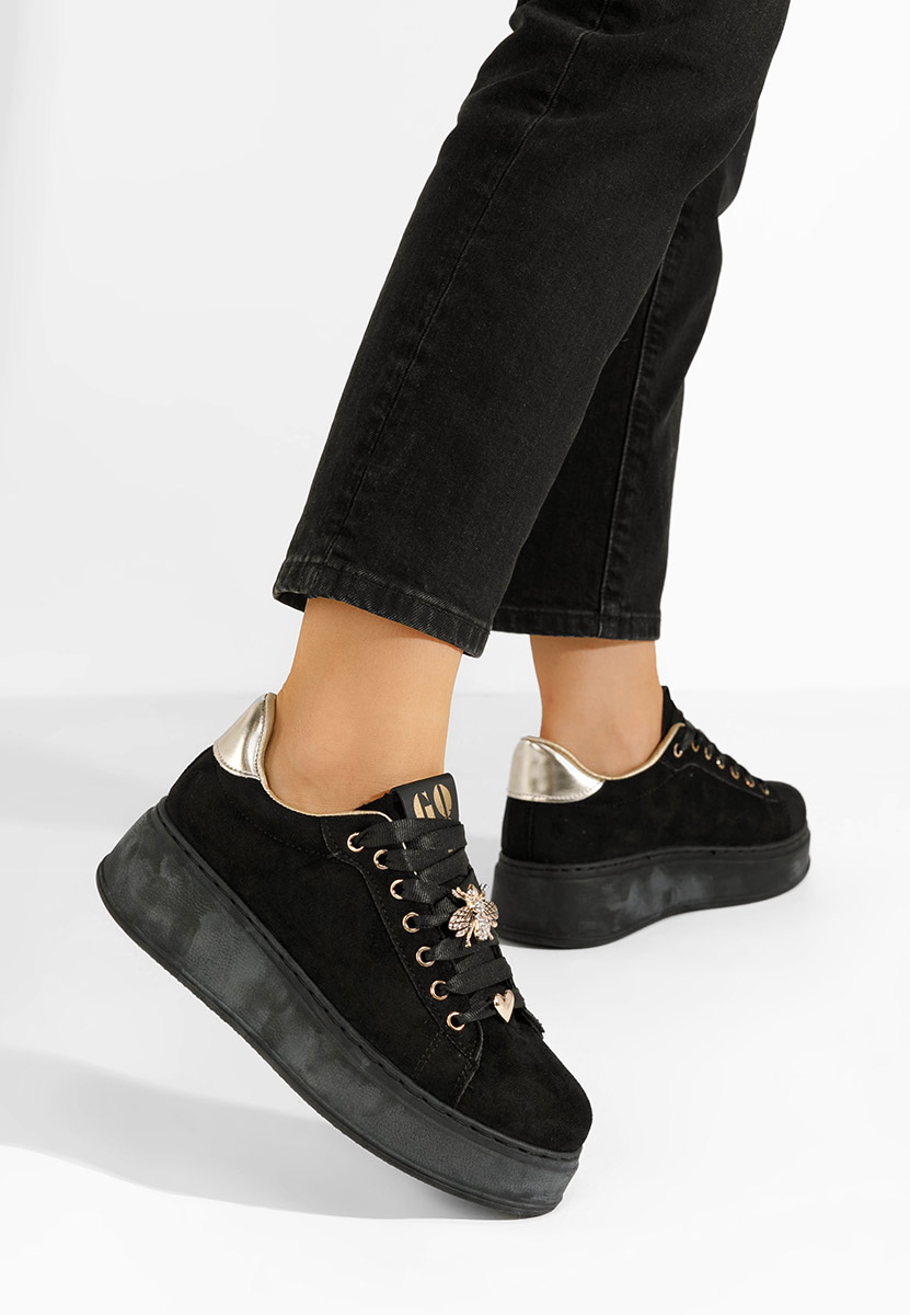 Kyira fekete telitalpú platform sneaker