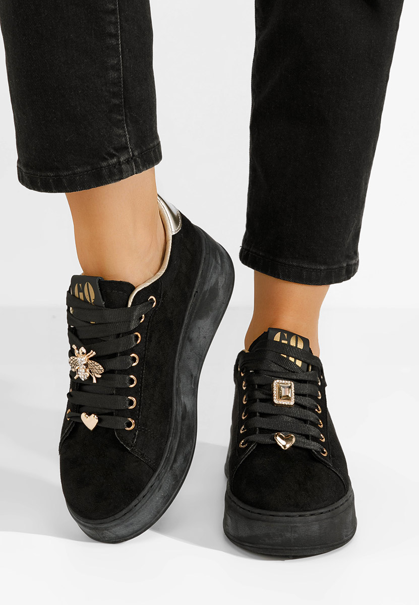 Kyira fekete telitalpú platform sneaker